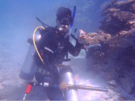 James Sadler with a peice of core from the wall of a spur near "Libby's Lair"