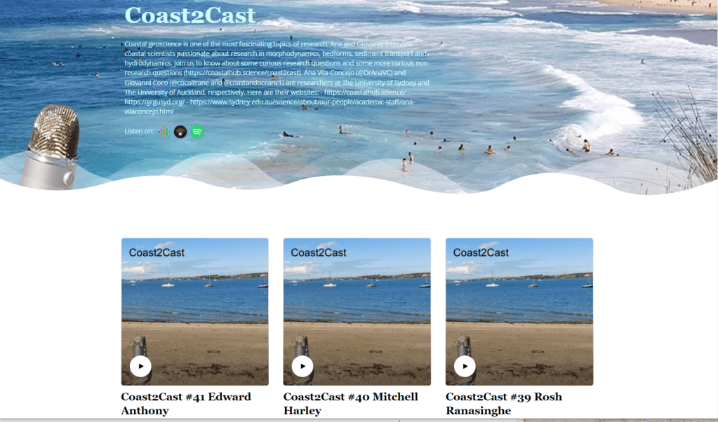 Screenshot from Podcast site